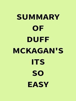 cover image of Summary of Duff McKagan's Its So Easy